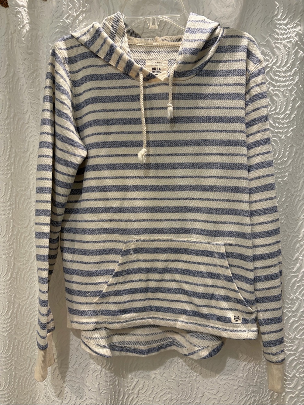 Billabong Small Blue & Cream Striped Hooded Pullover